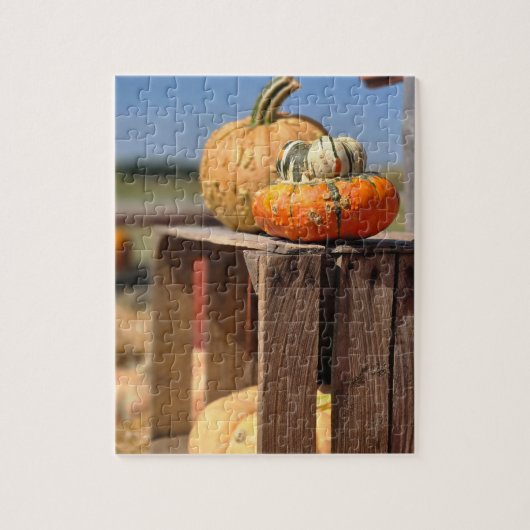 Pompoen en pompoenkaart legpuzzel (Verticaal)