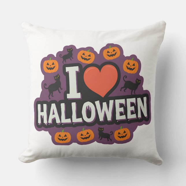 Pompoen en Rode Hart Sierkussen: Gezellig Nieuw Mo Kussen (Voorkant)