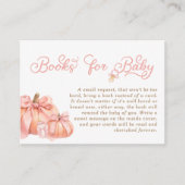Pompoen en Roze Bow Baby shower Boek Verzoek Informatiekaartje (Voorkant)