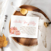 Pompoen en Roze Bow Baby shower Boek Verzoek Informatiekaartje