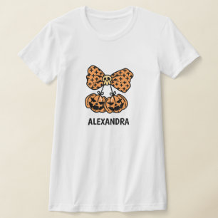 Pompoen en schedel boo Halloween Persoonlijke naam T-shirt