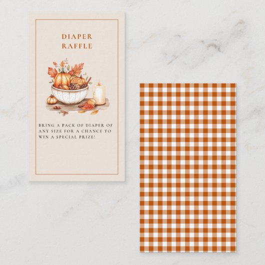 Pompoen en specerij en alles lekker Baby shower Informatiekaartje (Voorkant / Achterkant)