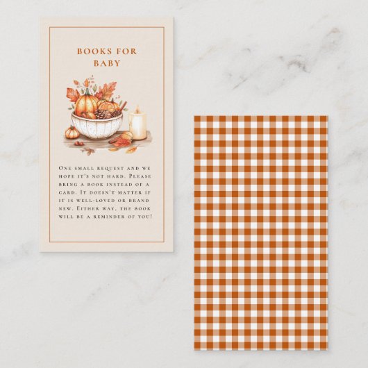 Pompoen en specerij en alles lekker Baby shower Informatiekaartje (Voorkant / Achterkant)