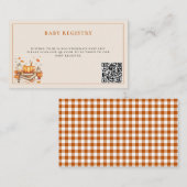 Pompoen en specerij en alles lekker Baby shower Informatiekaartje (Voorkant / Achterkant)