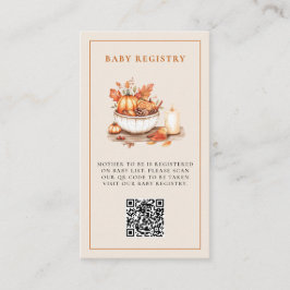 Pompoen en specerij en alles lekker Baby shower Informatiekaartje