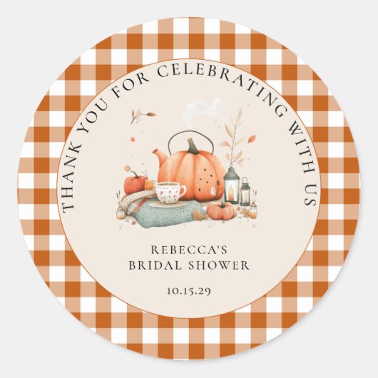 Pompoen en specerij en alles lekker Baby shower Ronde Sticker (Voorkant)