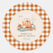 Pompoen en specerij en alles lekker Baby shower Ronde Sticker (Voorkant)