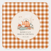 Pompoen en specerij en alles lekker Baby shower Vierkante Sticker (Voorkant)