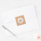 Pompoen en specerij en alles lekker Baby shower Vierkante Sticker (Envelop)