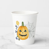 Pompoen en spinnenweb papieren bekers (Achterkant)