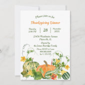 Pompoen en Squash Bounty Thanksgiving Diner Kaart (Voorkant)