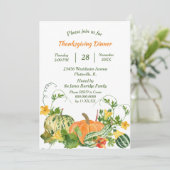 Pompoen en Squash Bounty Thanksgiving Diner Kaart (Staand voorkant)