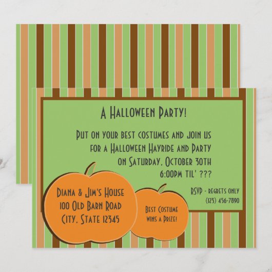 Pompoen en strepen kaart (Voorkant / Achterkant)