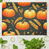 Pompoen en Tarwe Keuken Handdoek (Gevouwen)