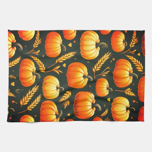 Pompoen en Tarwe Keuken Handdoek (Horizontaal)