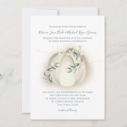 Pompoen en verlichting Botanische wijnstokken brui Kaart (Voorkant)