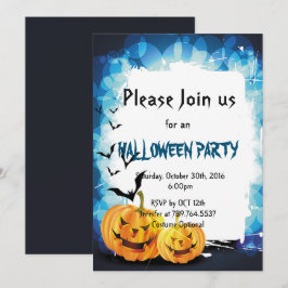 Pompoen en vleermuis Halloween feest Kaart