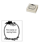 Pompoen en vleermuisblanco 2, kunststempel rubberstempel (Gestempeld)