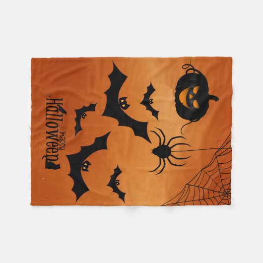 Pompoen en vleermuizen fleece deken (Voorkant (Horizontaal))