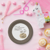 Pompoen en vleermuizen, Halloween Party Papieren Bordje (Feest)