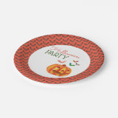 Pompoen en vleermuizen, Halloween Party Papieren Bordje (Gekanteld)