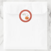 Pompoen en vleermuizen, Halloween Party Ronde Sticker (Tas)