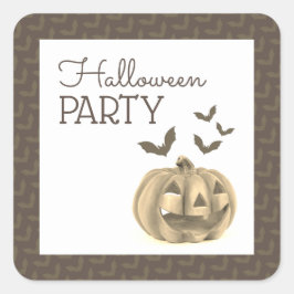 Pompoen en vleermuizen, Halloween Party Vierkante Sticker