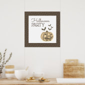 Pompoen en vleermuizen, Halloween Welcome Poster (Keuken)