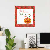 Pompoen en vleermuizen, Halloween Welcome Poster (Thuiskantoor)