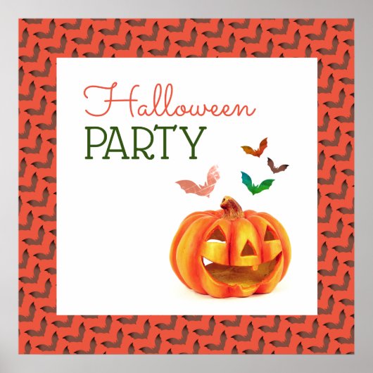 Pompoen en vleermuizen, Halloween Welcome Poster (Voorkant)