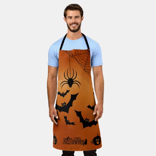 Pompoen en vleermuizen schort (Gedragen)