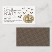 Pompoen en vleermuizen, Ticket-uitnodiging van de  Informatiekaartje (Voorkant / Achterkant)