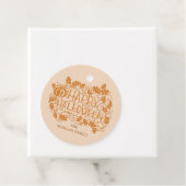 Pompoen en wijngaarden blij halloween bedankjes labels (In situ)