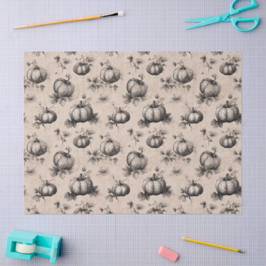 pompoen en wijnstok graveerpatroon tissuepapier (Craft)