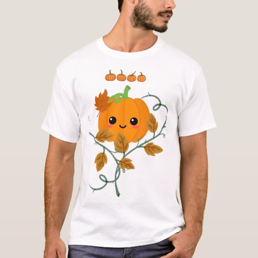 Pompoen en Wijnstok Sticker T-shirt (Voorkant)