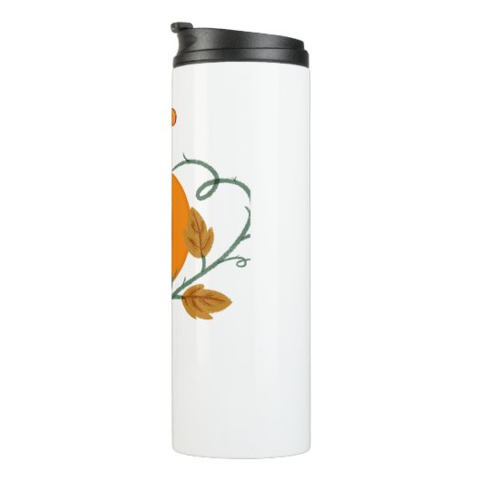 Pompoen en wijnstokken Sticker Thermosbeker (Geroteerd rechts)