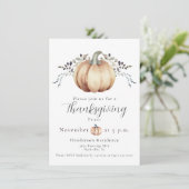 Pompoen en wijnstokken Thanksgiving Diner | Wit Kaart (Staand voorkant)