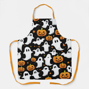 Pompoen en Witte Geest Halloween Schort Ontwerp