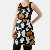 Pompoen en Witte Geest Halloween Schort Ontwerp (Insitu)