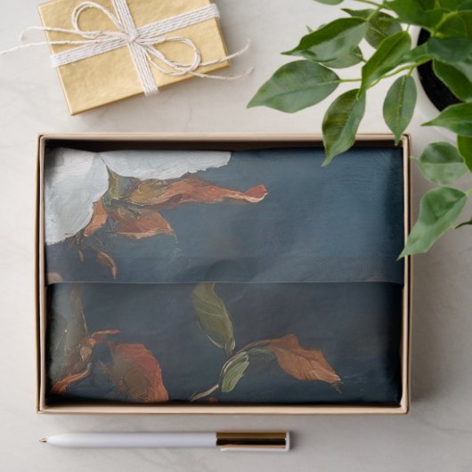 Pompoen en witte magnolia's tissuepapier (Geschenk)