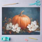 Pompoen en witte magnolia's tissuepapier (Craft)