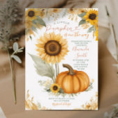 Pompoen en Zonnebloem Baby shower Kaart