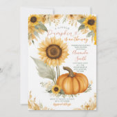 Pompoen en Zonnebloem Baby shower Kaart (Voorkant)