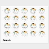 Pompoen en Zonnebloem Fall Wedding Dank u Ronde Sticker (Vel)