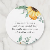 Pompoen en Zonnebloem Herfst Baby shower Dank u Bedankjes Labels (Achterkant)