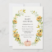 Pompoen en zonnebloem krans Baby shower Kaart (Voorkant)