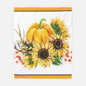 Pompoen en zonnebloemen herfst  fleece deken (Voorkant)