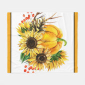 Pompoen en zonnebloemen herfst  fleece deken (Voorkant (Horizontaal))