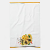 Pompoen en zonnebloemen herfst theedoek (Verticaal)