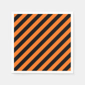 Pompoen en zwart grote diagonale strepen papier servet (Voorkant)